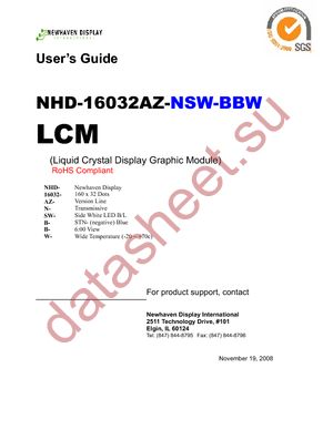 NHD-16032AZ-NSW-BBW datasheet  
